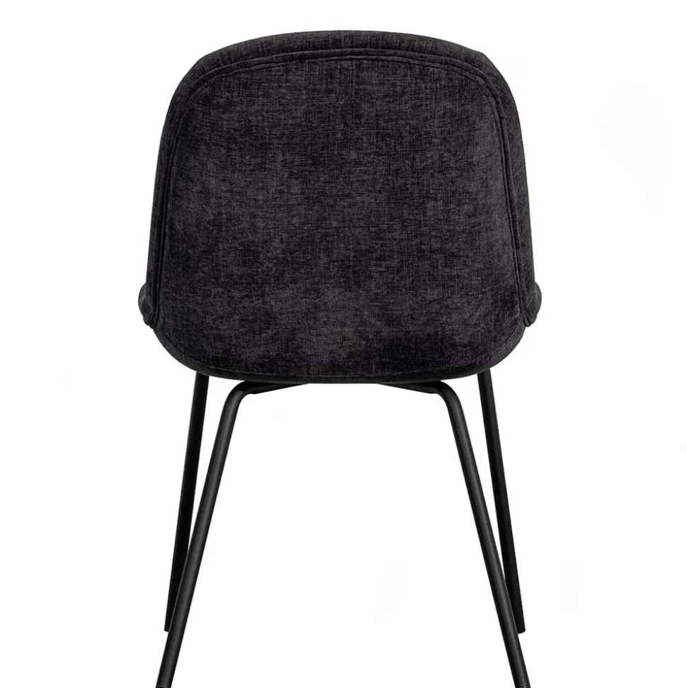 Esszimmerstuhl in Dunkelgrau Samt - Asne (2er Set)