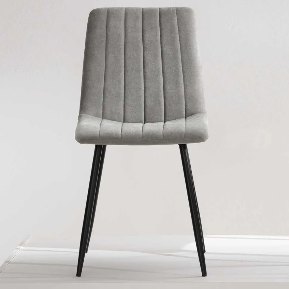 Esszimmerstuhl in Hellgrau und Schwarz - Kolage (4er Set)