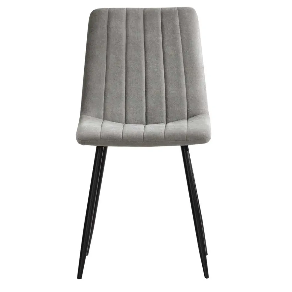 Esszimmerstuhl in Hellgrau und Schwarz - Kolage (4er Set)