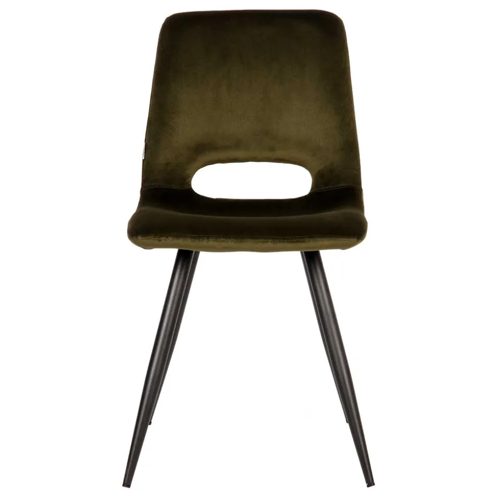 Esszimmerstuhl in Oliv Grün Samtbezug - Tryndidad (2er Set)