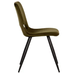 Esszimmerstuhl in Oliv Grün Samtbezug - Tryndidad (2er Set)
