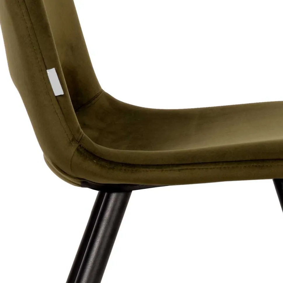 Esszimmerstuhl in Oliv Grün Samtbezug - Tryndidad (2er Set)