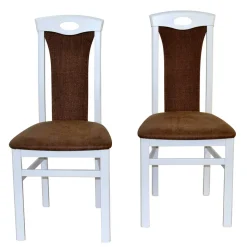 Esszimmerstuhl in Weiß & Braun - Bacanova (2er Set)