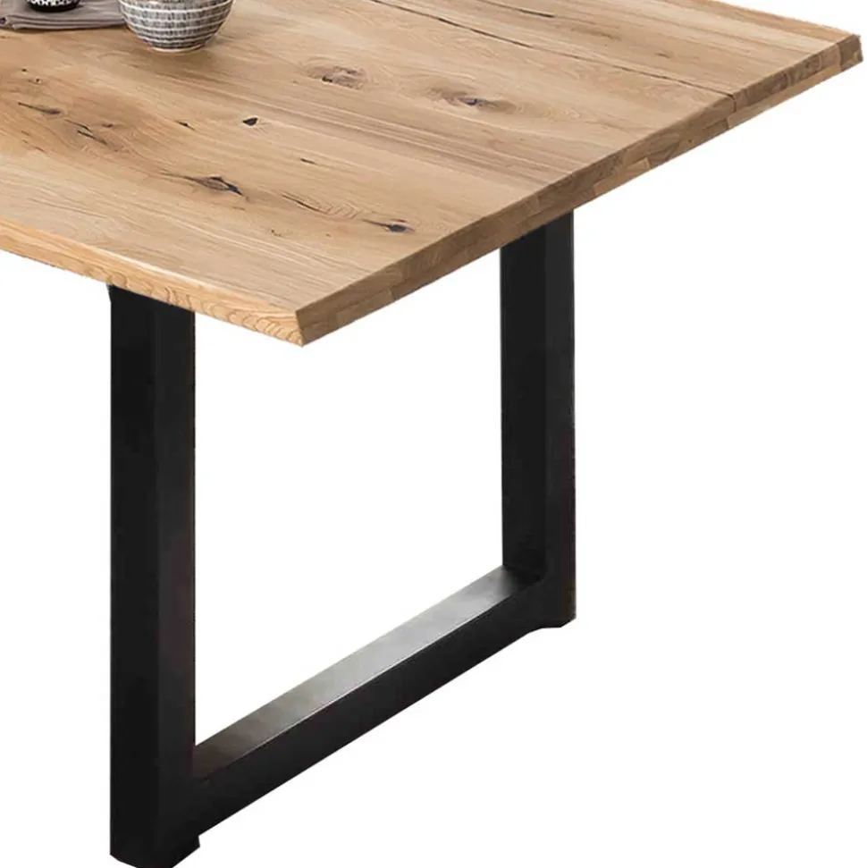 Esszimmertisch aus Wildeiche mit Metallbeinen - Rasita