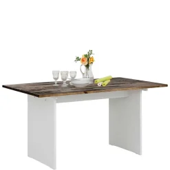 Esszimmertisch mit Kiefernholz Platte Dunkel - Katell