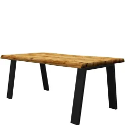 Esszimmertisch mit Massivholzplatte Naturkante - Belafoma