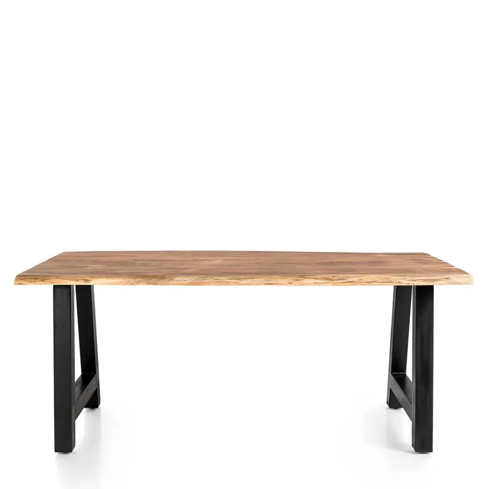 Esszimmertisch mit Naturkante und A-Design-Gestell - Viradossa
