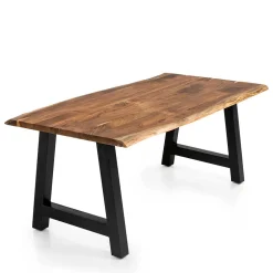 Esszimmertisch mit Naturkante und A-Design-Gestell - Viradossa