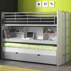 Etagenbett Boro in Weiß-Grau