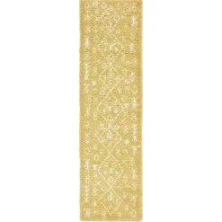 Ethno Läufer oder Teppich in Gelb & Creme - Kareta