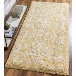 Ethno Läufer oder Teppich in Gelb & Creme - Kareta