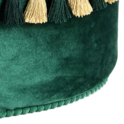 Ethno Style Pouf mit Makramee Quasten Borte - Natsonai