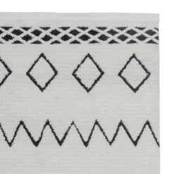 Ethno Style Teppich in Weiß und Schwarz - Blouno