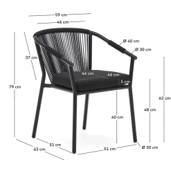 Extravagante Gartenstühle in Schwarz - Onna (4er Set)