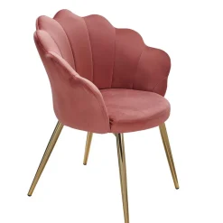 Extravaganter Armlehnenstuhl in Rosa Samt - Envus