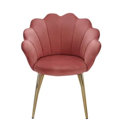 Extravaganter Armlehnenstuhl in Rosa Samt - Envus