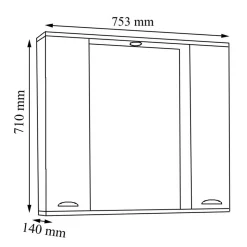 Extravaganter Bad Spiegelschrank in Weiß - Akira