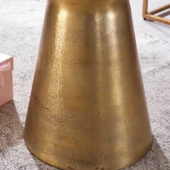 Extravaganter Beistelltisch mit Marmorplatte Weiß - Riovara