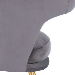 Extravaganter Samt Tischsessel in Grau & Gold - Ilfred