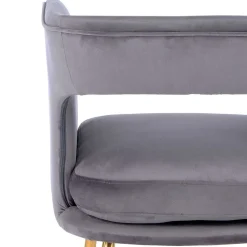 Extravaganter Samt Tischsessel in Grau & Gold - Ilfred