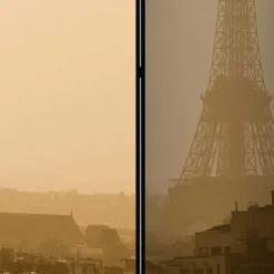 Faltbare Trennwand - Eiffelturm Dämmerung - Defency