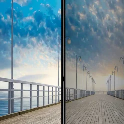 Faltbarer Fotoparavent Schäfchenwölkchen über Pier - Ekdanza