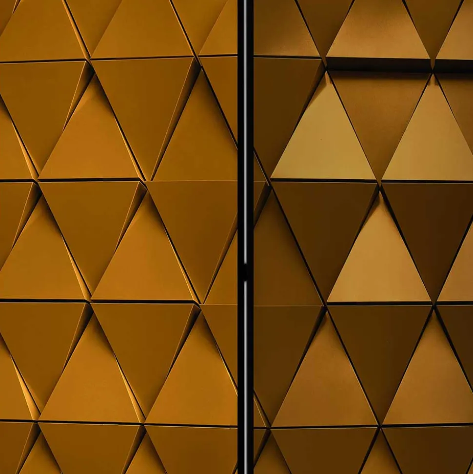 Faltbarer Leinwand Raumteiler in Gold - Adda