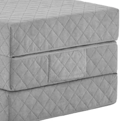 Faltmatratze Polsterhocker in Grau Stoff - Samba