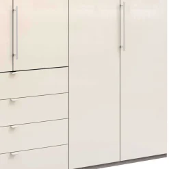 Falttüren Kleiderschrank in Beige Glasfront - Budelli