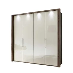 Falttüren Schlafzimmerschrank Cleoto in Creme Weiß