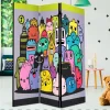 Farbenfroher Paravent mit süßen Comic Monstern - Feradila