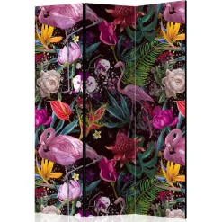 Farbenfroher Paravent mit Flamingo Dschungel Motiv - Ponzet