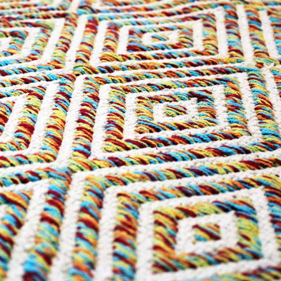 Farbenfroher Teppich mit Rauten Muster - Elynas