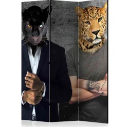 Farbiger Design-Paravent Raubkatzen Männer - Syrata