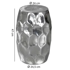 Fassförmiger Designtisch aus Aluminium - Herri