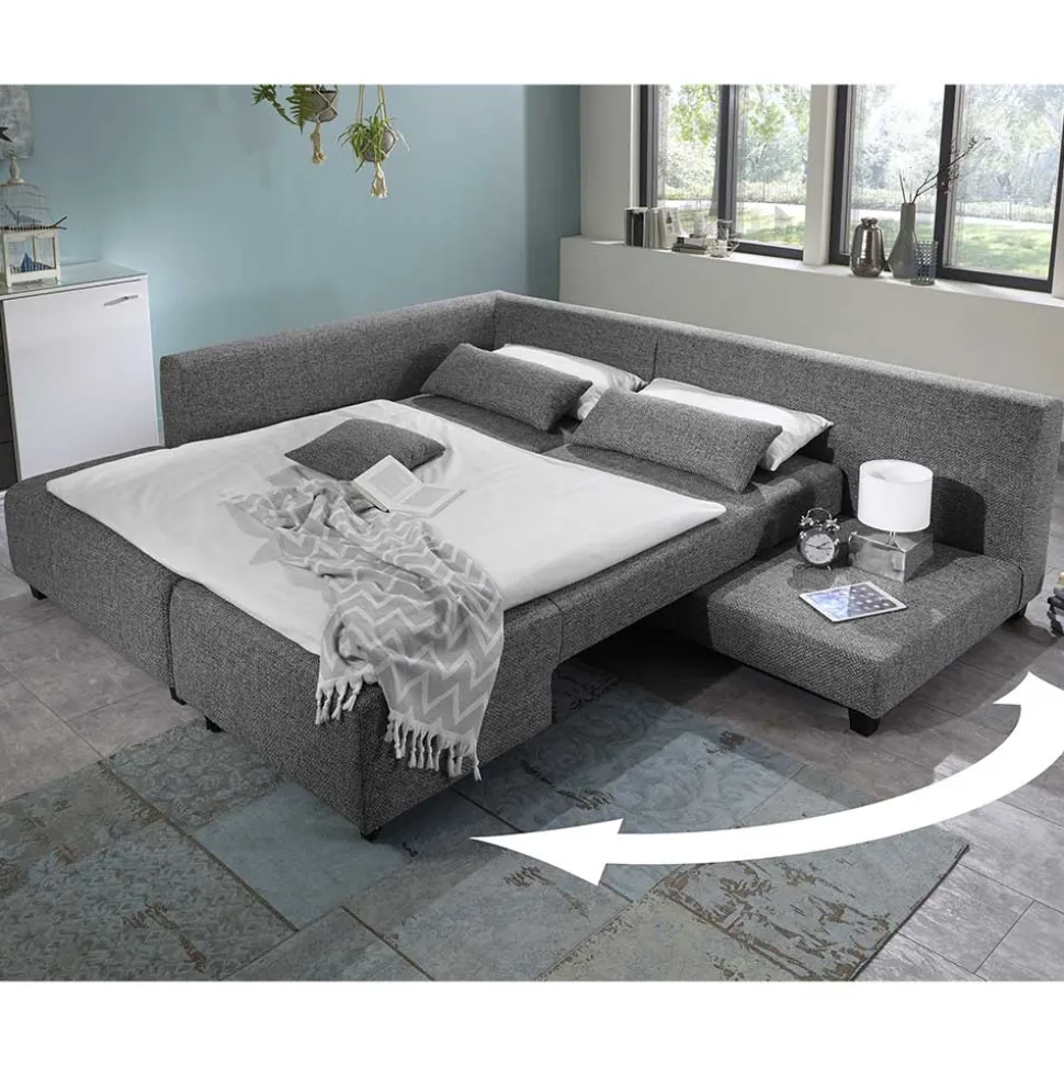 Federkern Eckcouch mit Schlaffunktion - Roseanna