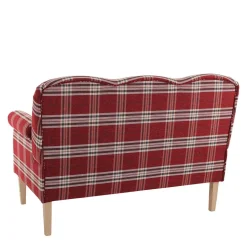 Federkern Küchensofa in Rot kariert - Sinael