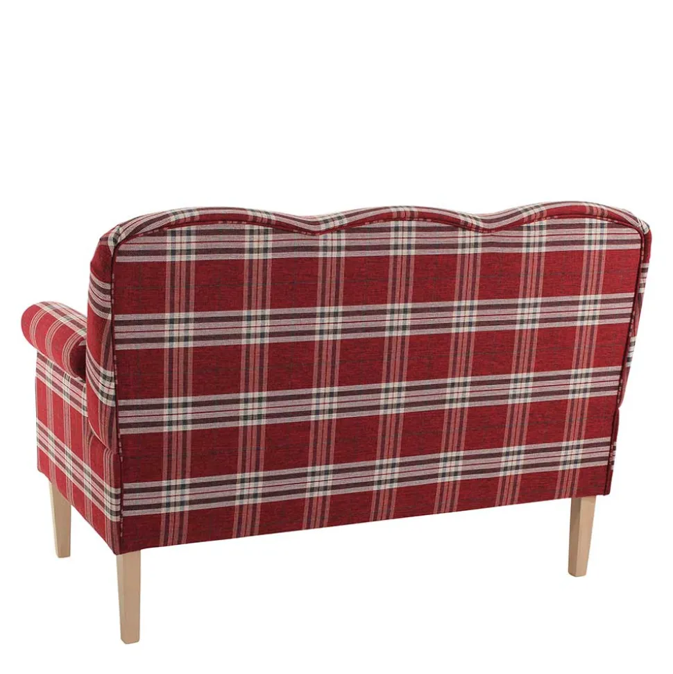 Federkern Küchensofa in Rot kariert - Sinael