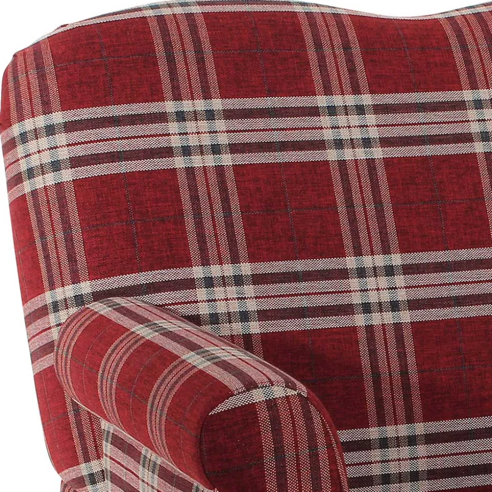 Federkern Küchensofa in Rot kariert - Sinael