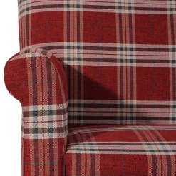 Federkern Küchensofa in Rot kariert - Sinael