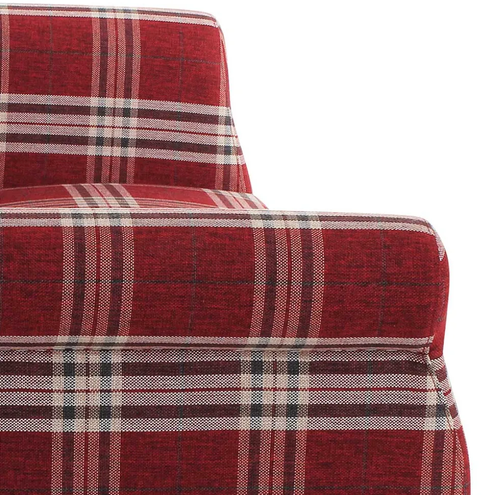 Federkern Küchensofa in Rot kariert - Sinael