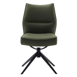 Federkern Lederstühle in Oliv Grün - Synfrunia (2er Set)