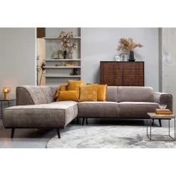 Federkern Polsterecke in Taupe Strukturstoff - Wishes