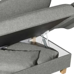 Federkern Polsterliege in Hellgrau mit Buche - Zadella