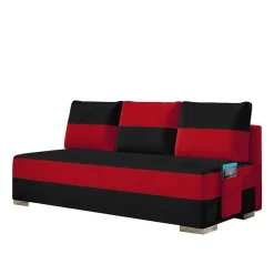 Federkern Sofabett in Schwarz und Rot - Nusret