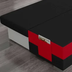 Federkern Sofabett in Schwarz und Rot - Nusret
