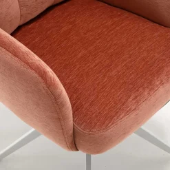 Federkern-Armlehnenstuhl in Kupfer Rotbraun - Coriga (2er Set)