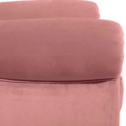 Federkern-Ohrensessel in Rosa und Nussbaum Braun - Masiela