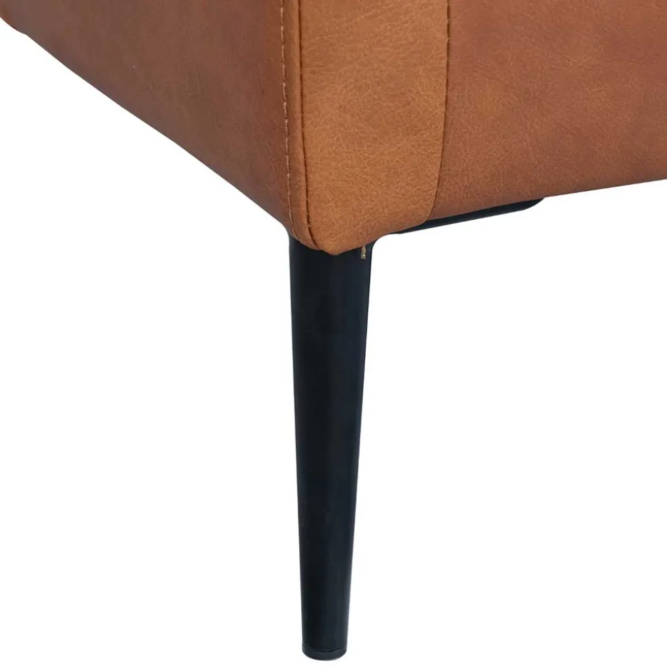 Federkernsofa in Leder Cognac Braun - Lespavo