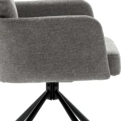 Federkern-Tischsessel in Grau - Castalla (2er Set)